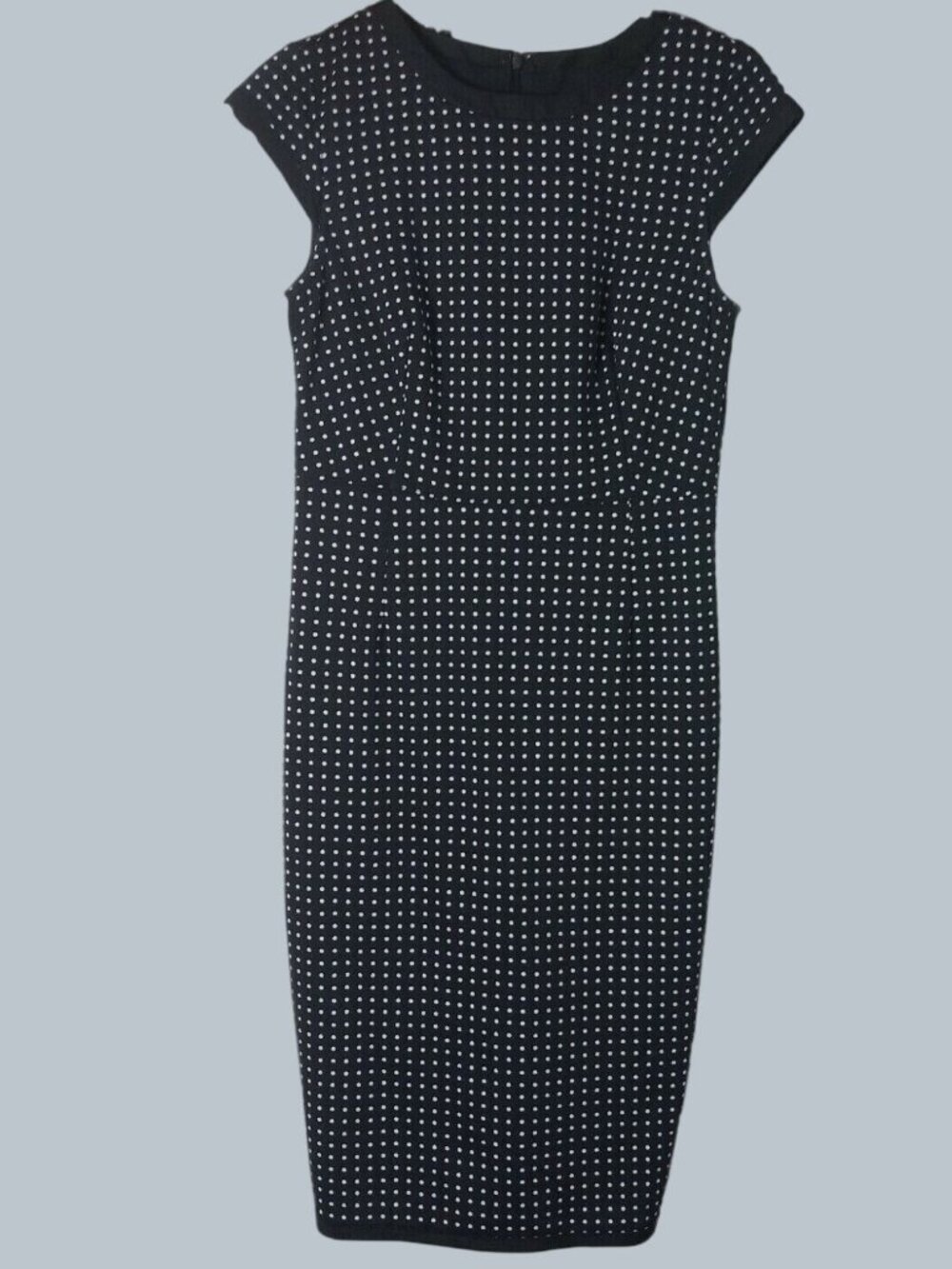 Hal Rubenstein Polka Dot Shift Dress Womens XS Black Career Work Wedding Guest